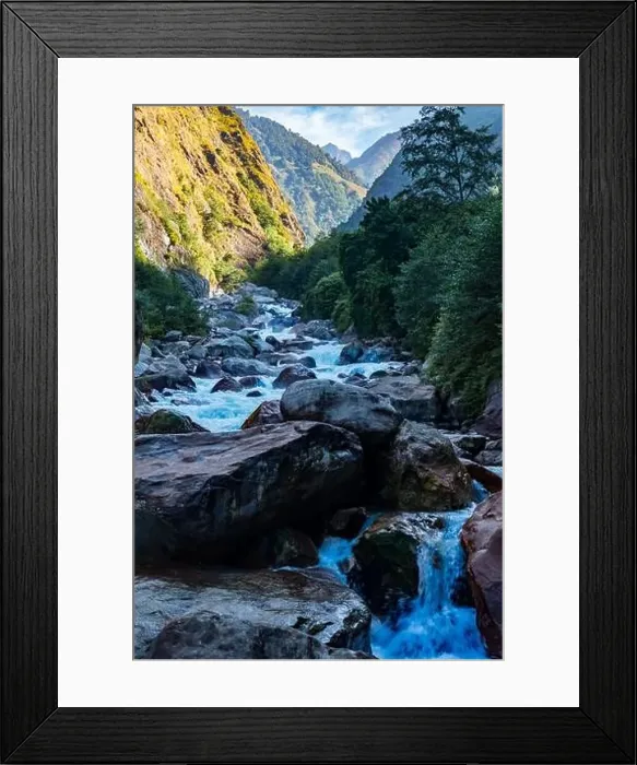 Framed Print : Tamor River on route to Kanchenjunga Base Camp Trek, Nepal Framed Print : Tamor River on route to Kanchenjunga Base Camp Trek, Nepal