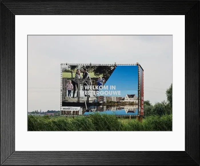 Framed Print : Signs Welkom in Westergouda a new residential district in the western part of Gouda in the Netherlands Framed Print : Signs Welkom in Westergouda a new residential district in the western part of Gouda in the Netherlands