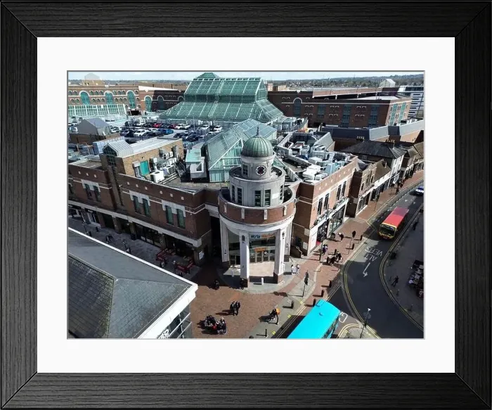Framed Print : Atria Shopping Centre Aerial view
