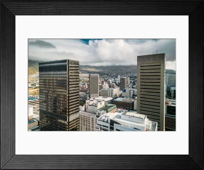 Framed Print : A breathtaking vista unfolds showcasing the urban skyline of Cape Town Framed Print : A breathtaking vista unfolds showcasing the urban skyline of Cape Town