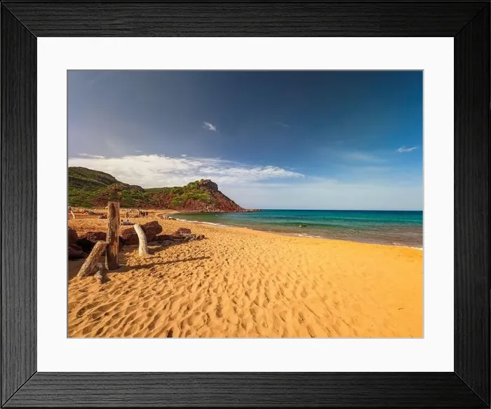 Framed Print : Aerial drone view of Cala del Pilar beach scenery on north cost of Menorca, near Ferreries Framed Print : Aerial drone view of Cala del Pilar beach scenery on north cost of Menorca, near Ferreries
