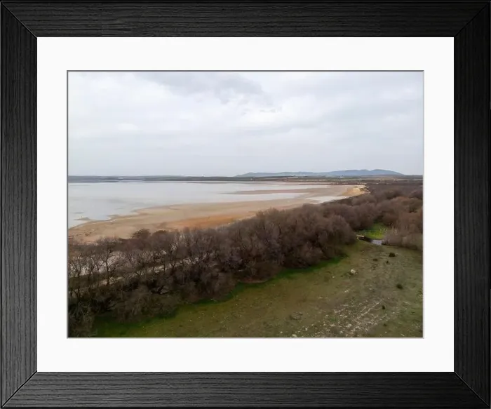 Framed Print : landscape of the stone fountain lagoon on a rainy, grey day, Andalusia Framed Print : landscape of the stone fountain lagoon on a rainy, grey day, Andalusia