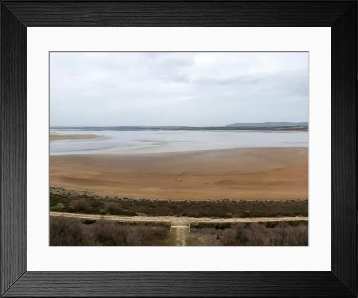 Framed Print : landscape of the stone fountain lagoon on a rainy, grey day, Andalusia Framed Print : landscape of the stone fountain lagoon on a rainy, grey day, Andalusia