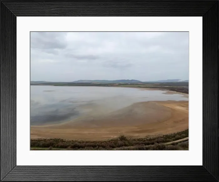 Framed Print : landscape of the stone fountain lagoon on a rainy, grey day, Andalusia Framed Print : landscape of the stone fountain lagoon on a rainy, grey day, Andalusia