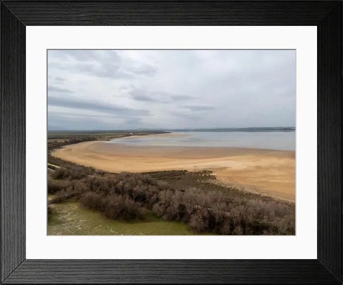 Framed Print : landscape of the stone fountain lagoon on a rainy, grey day, Andalusia Framed Print : landscape of the stone fountain lagoon on a rainy, grey day, Andalusia