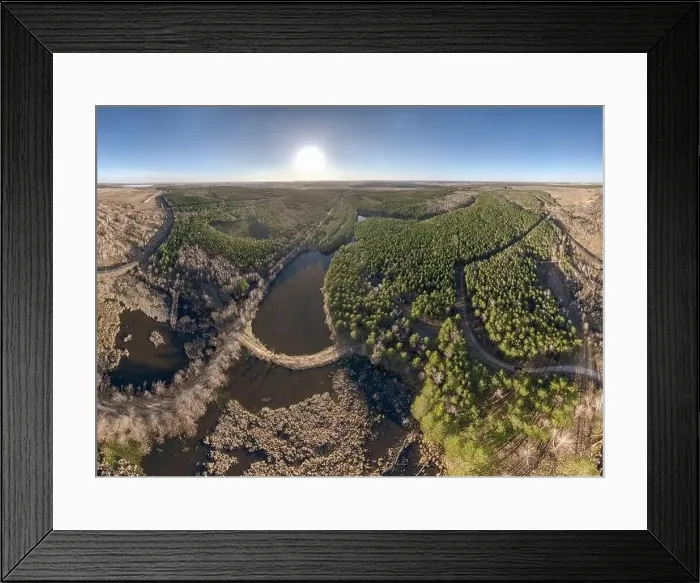 Framed Print : Spring or autumn lake in forest. Aerial view of lake in spring or autumn. Spring sunset landscape Framed Print : Spring or autumn lake in forest. Aerial view of lake in spring or autumn. Spring sunset landscape
