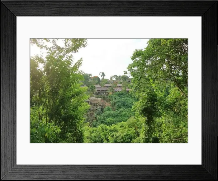 Framed Print : living houses in green surrounding at Campuhan Ridge Walk near Ubud, Bali in Indonesia Framed Print : living houses in green surrounding at Campuhan Ridge Walk near Ubud, Bali in Indonesia