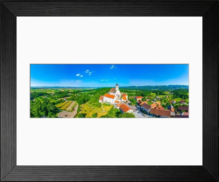 Framed Print : Aerial view of Basilica of the Virgin of Mercy at Ptujska Gora in Slovenia Framed Print : Aerial view of Basilica of the Virgin of Mercy at Ptujska Gora in Slovenia