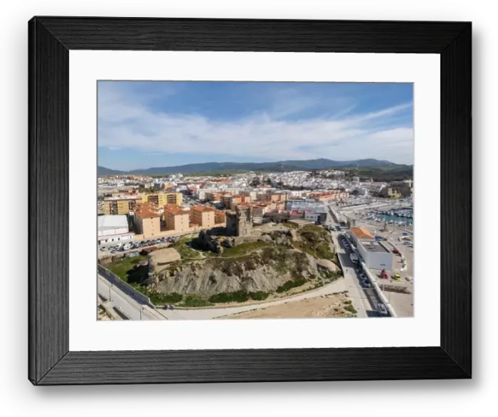 Framed Print : aerial view of the beautiful castle of Santa Catalina in the municipality of Tarifa, Andalusia Framed Print : aerial view of the beautiful castle of Santa Catalina in the municipality of Tarifa, Andalusia