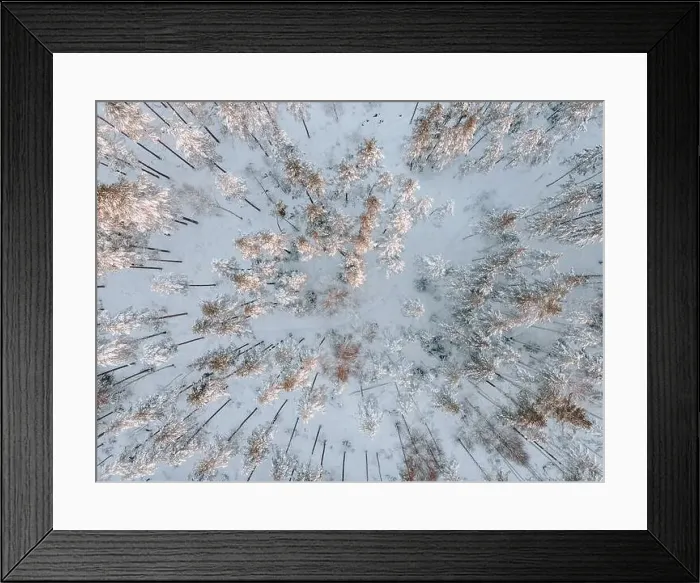 Framed Print : Winter Snow Landscape in Sweden by Drone Framed Print : Winter Snow Landscape in Sweden by Drone
