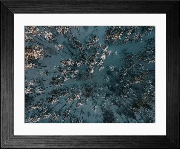 Framed Print : Winter Snow Landscape in Sweden by Drone Framed Print : Winter Snow Landscape in Sweden by Drone