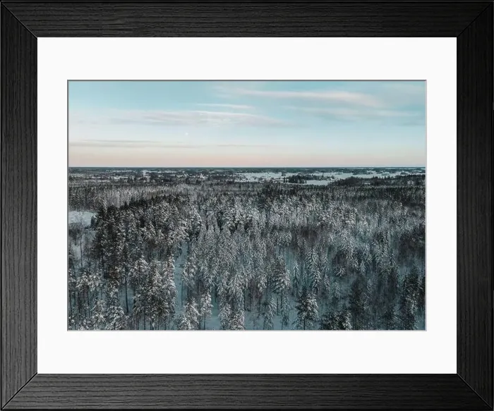 Framed Print : Winter Snow Landscape in Sweden by Drone Framed Print : Winter Snow Landscape in Sweden by Drone