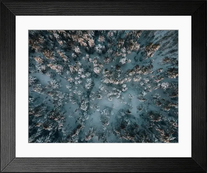 Framed Print : Winter Snow Landscape in Sweden by Drone Framed Print : Winter Snow Landscape in Sweden by Drone