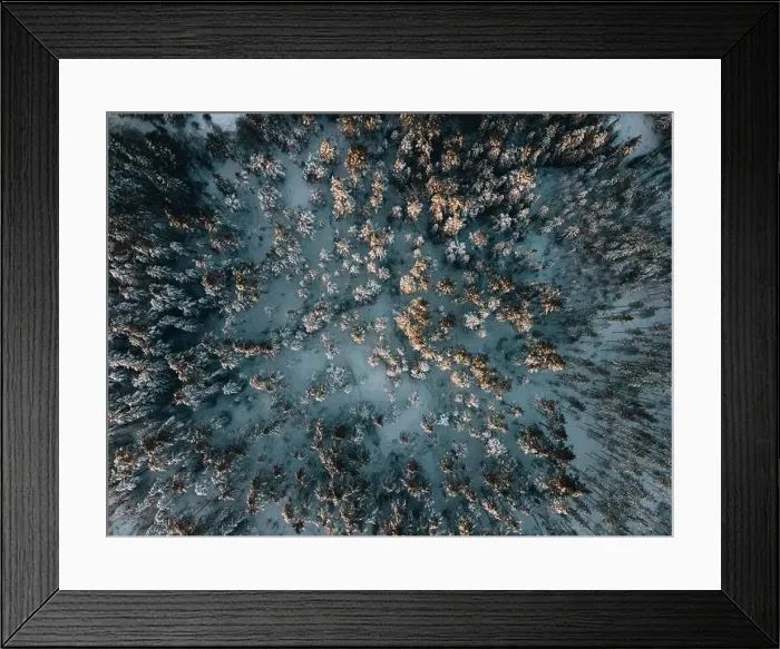 Framed Print : Winter Snow Landscape in Sweden by Drone Framed Print : Winter Snow Landscape in Sweden by Drone
