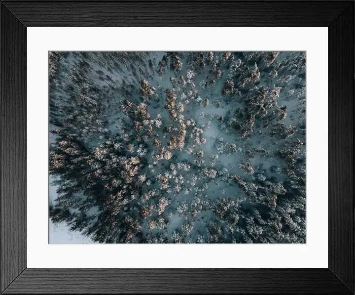 Framed Print : Winter Snow Landscape in Sweden by Drone Framed Print : Winter Snow Landscape in Sweden by Drone