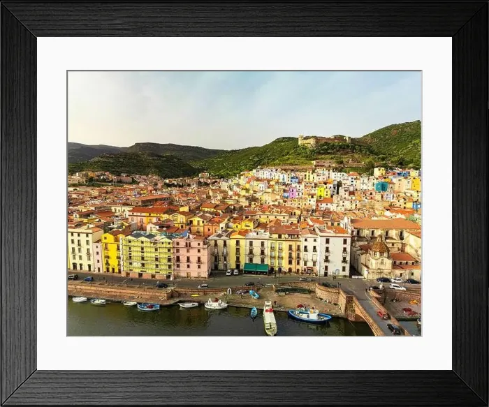 Framed Print : Picturesque historic town Bosa in Sardinia Framed Print : Picturesque historic town Bosa in Sardinia