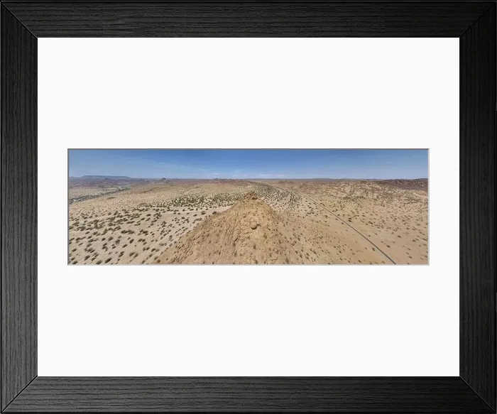 Framed Print : Drone panorama over the Namibian desert landscape near Twyfelfontein during the day in summer Framed Print : Drone panorama over the Namibian desert landscape near Twyfelfontein during the day in summer