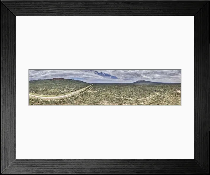Framed Print : Drone panorama of the landscape around the Waterberg in Namibia during the day in summer