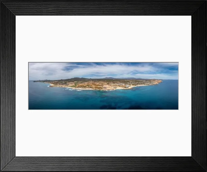 Framed Print : view from the sea of san jose del cabo baja california sur pacific ocean beach aerial panorama landscape view