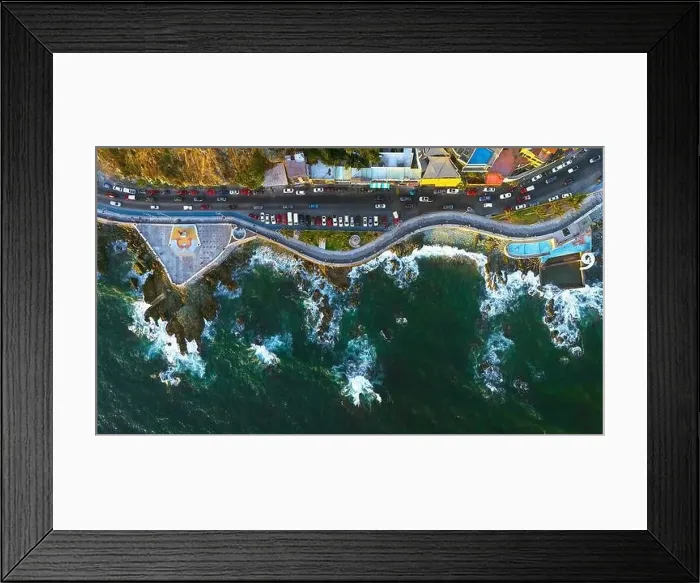 Framed Print : Video Aerial view of Mazatlan's winding Malecon Framed Print : Video Aerial view of Mazatlan's winding Malecon