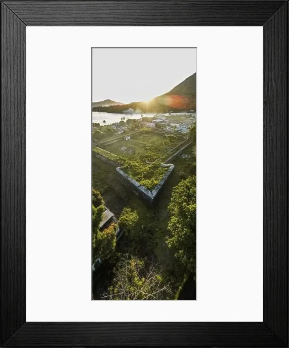 Framed Print : Aerial view of Fort Belgica With Banda Neira ocean In Background. Maluku, Indonesia, April 13, 2024 Framed Print : Aerial view of Fort Belgica With Banda Neira ocean In Background. Maluku, Indonesia, April 13, 2024