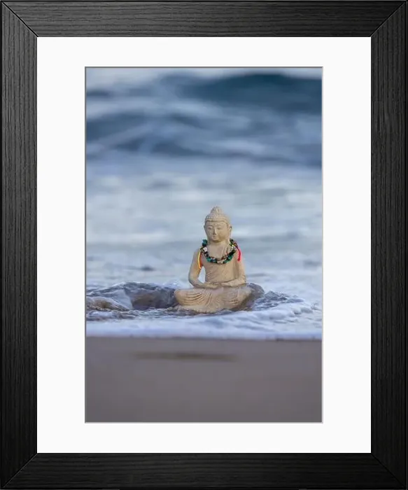 Framed Print : Buddha statue on the beach Framed Print : Buddha statue on the beach