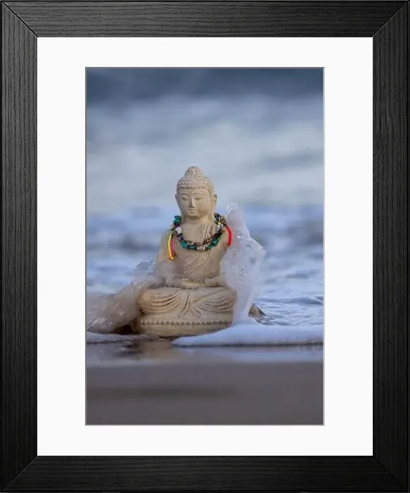 Framed Print : Buddha statue on the beach Framed Print : Buddha statue on the beach