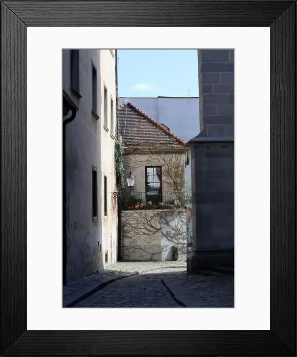 Framed Print : Beautiful tiny street in the old town of Bratislava, Slovakia. Architecture of Europe. Tourist destinations concept Framed Print : Beautiful tiny street in the old town of Bratislava, Slovakia. Architecture of Europe. Tourist destinations concept