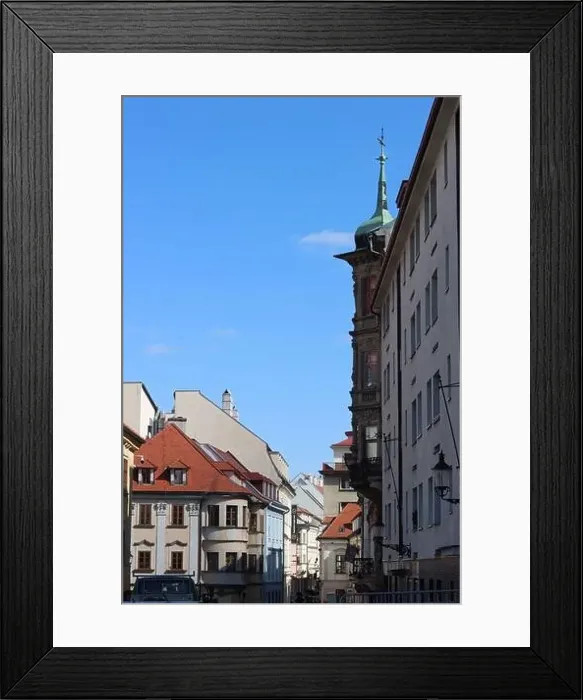 Framed Print : Beautiful tiny street in the old town of Bratislava, Slovakia. Architecture of Europe. Tourist destinations concept