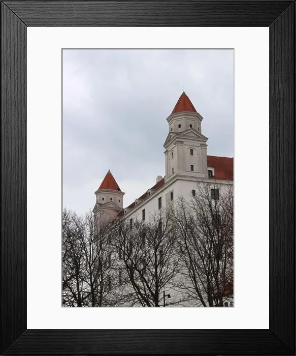 Framed Print : Bratislava Castle, Slovakia. Close up photo of a castle tower. European architecture Framed Print : Bratislava Castle, Slovakia. Close up photo of a castle tower. European architecture
