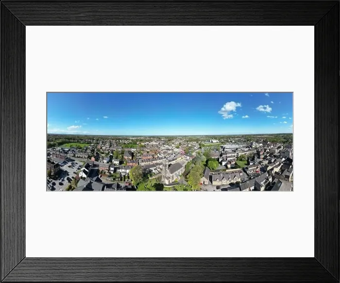 Framed Print : Wetherby Church, Yorkshire, Aerial Panorama