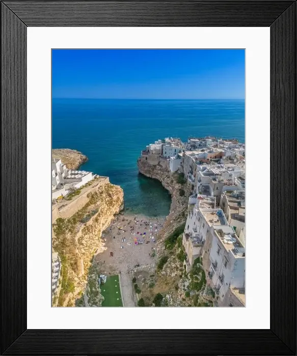 Framed Print : Aerial view of Polignano a mare city. Puglia. Italy Framed Print : Aerial view of Polignano a mare city. Puglia. Italy