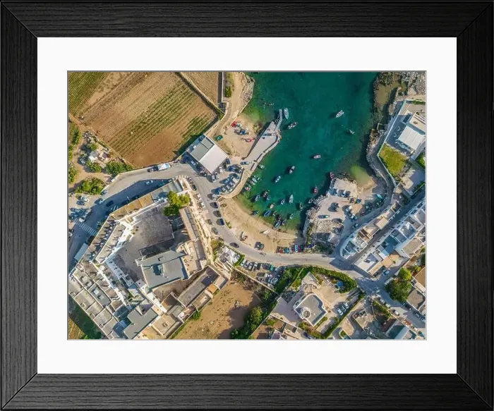 Framed Print : Aerial view Benedictine Abbey of San Vito. Polignano a mare. Puglia. Italy Framed Print : Aerial view Benedictine Abbey of San Vito. Polignano a mare. Puglia. Italy