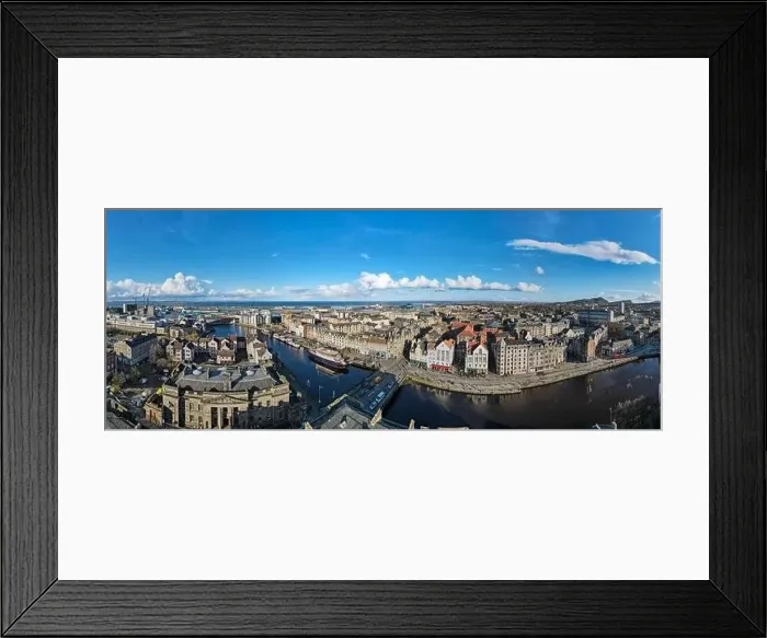 Framed Print : Drone view at Leith near Edinburgh on Scotland Framed Print : Drone view at Leith near Edinburgh on Scotland