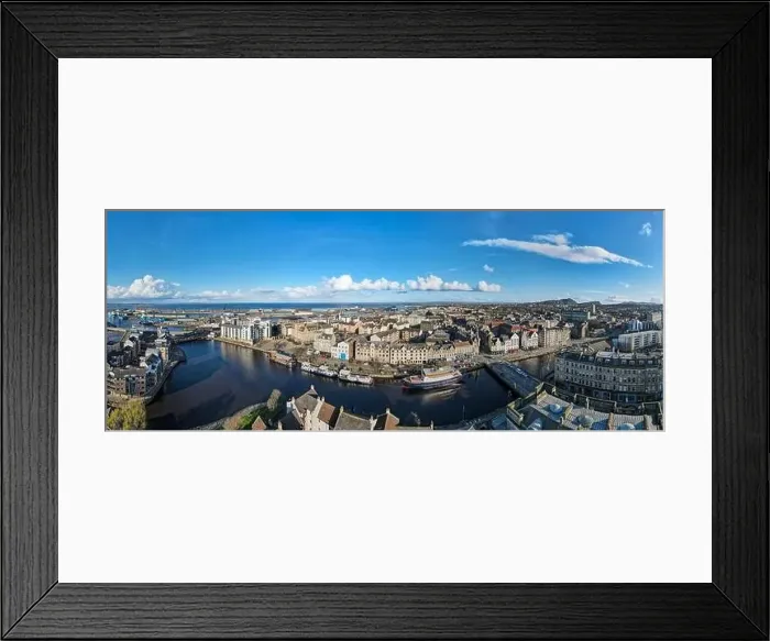 Framed Print : Drone view at Leith near Edinburgh on Scotland Framed Print : Drone view at Leith near Edinburgh on Scotland