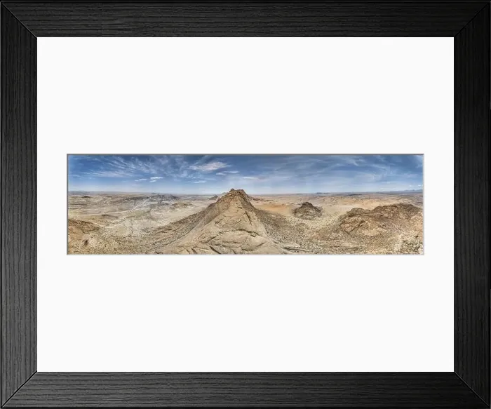 Framed Print : Drone panorama of the Spitzkoppe in Namibia during the day against a blue sky in summer Framed Print : Drone panorama of the Spitzkoppe in Namibia during the day against a blue sky in summer