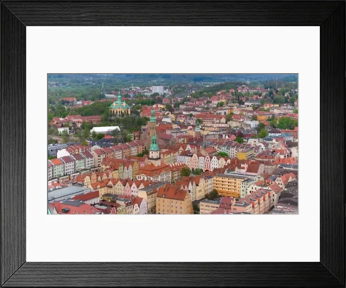 Framed Print : Aerial perspective highlights the architectural beauty of Jelenia Góra's market square Framed Print : Aerial perspective highlights the architectural beauty of Jelenia Góra's market square