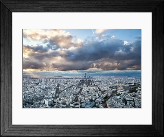 Framed Print : aerial view of Paris with Eiffel Tower France Framed Print : aerial view of Paris with Eiffel Tower France