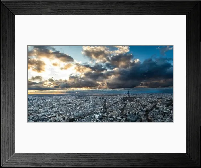 Framed Print : aerial view of Paris with Eiffel Tower France Framed Print : aerial view of Paris with Eiffel Tower France