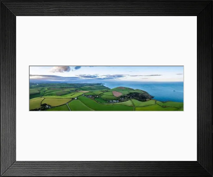 Framed Print : Sunset over Fields and Farms, The DAYMARK, Kingswear, Devon, England Framed Print : Sunset over Fields and Farms, The DAYMARK, Kingswear, Devon, England