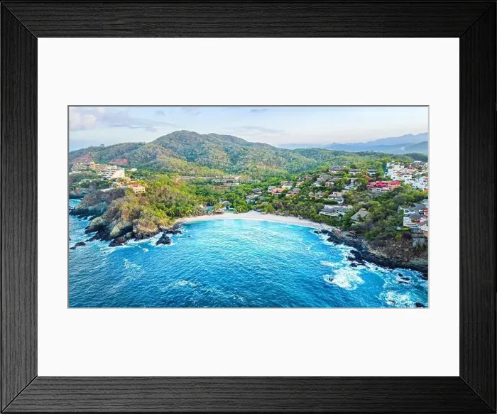 Framed Print : Panoramic view at dawn of Ixtapa Bay, where the waves were beginning to get stronger Framed Print : Panoramic view at dawn of Ixtapa Bay, where the waves were beginning to get stronger