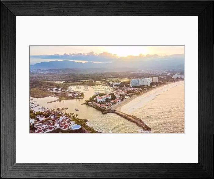 Framed Print : Panoramic view at dawn of Ixtapa Bay, where the waves were beginning to get stronger Framed Print : Panoramic view at dawn of Ixtapa Bay, where the waves were beginning to get stronger