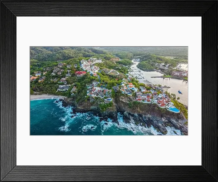 Framed Print : Panoramic view at dawn of Ixtapa Bay, where the waves were beginning to get stronger Framed Print : Panoramic view at dawn of Ixtapa Bay, where the waves were beginning to get stronger