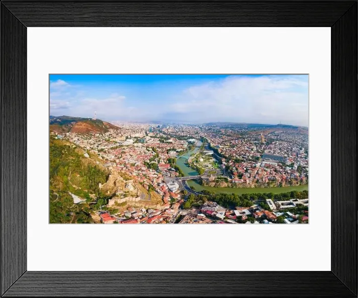 Framed Print : Tbilisi old town aerial panoramic view Framed Print : Tbilisi old town aerial panoramic view