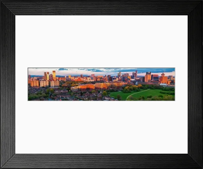 Framed Print : Wide panorama of Salford and Manchester Skyline photographed from Salford Framed Print : Wide panorama of Salford and Manchester Skyline photographed from Salford