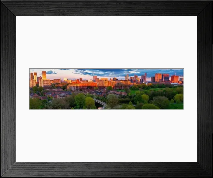 Framed Print : Wide panorama of Salford and Manchester Skyline photographed from Salford Framed Print : Wide panorama of Salford and Manchester Skyline photographed from Salford