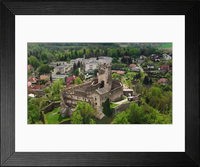 Framed Print : Bolkow Castle, a medieval stronghold, seen from above in Dolnośląskie, Poland Framed Print : Bolkow Castle, a medieval stronghold, seen from above in Dolnośląskie, Poland