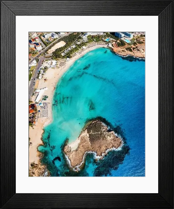 Framed Print : Aerial view of beautiful Nissi beach in Ayia Napa Framed Print : Aerial view of beautiful Nissi beach in Ayia Napa