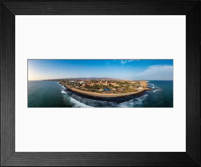 Framed Print : Aerial drone of the popular resort town of Meloneras Framed Print : Aerial drone of the popular resort town of Meloneras