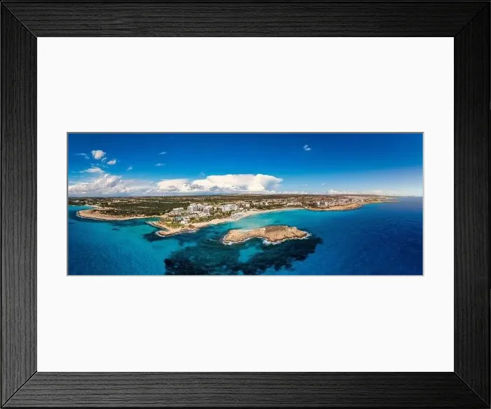 Framed Print : Aerial view of beautiful Nissi beach in Ayia Napa Framed Print : Aerial view of beautiful Nissi beach in Ayia Napa